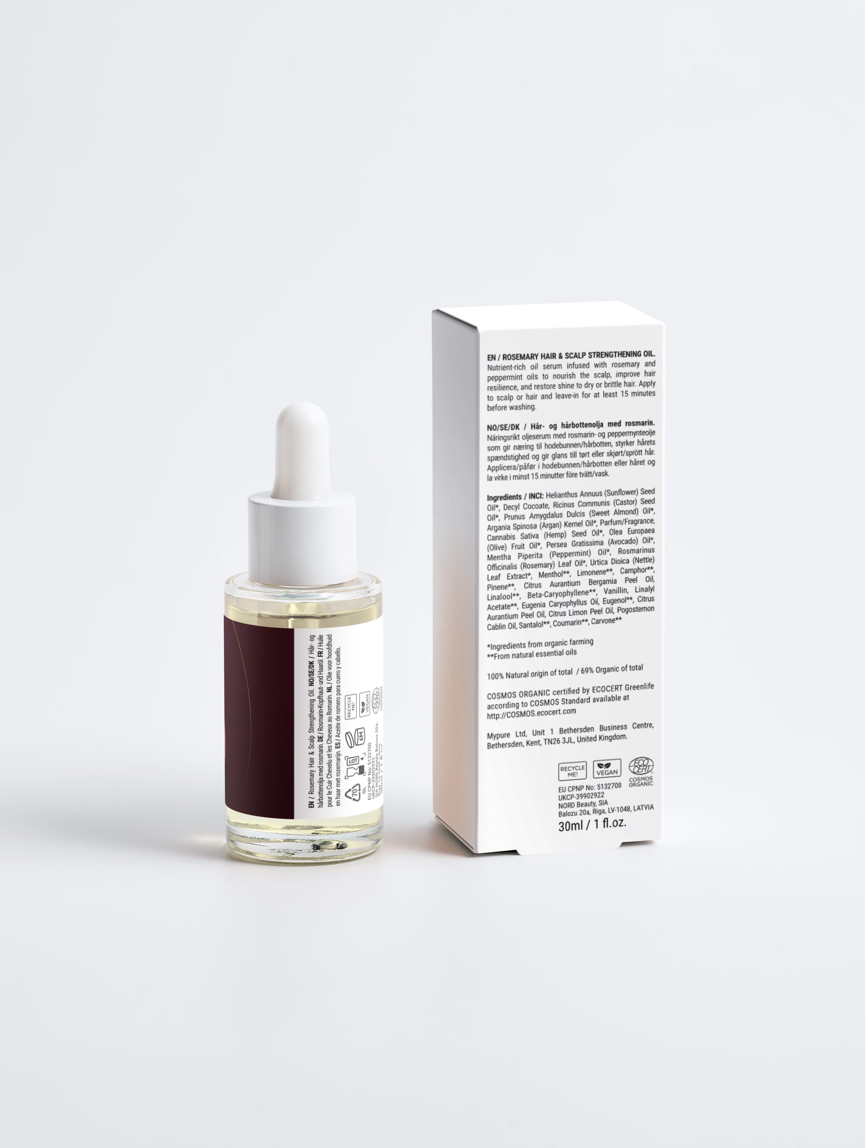 Huile fortifiante cheveux & cuire chevelu au romarin